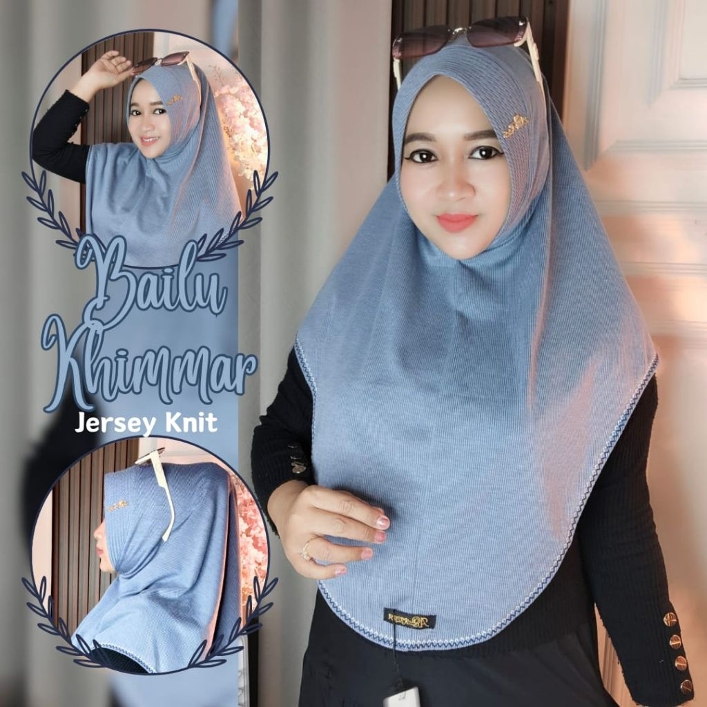 DEWISASHOP - BAILU KHIMMAR OVERDECK PED Premium Plain Knit Instant Hijab