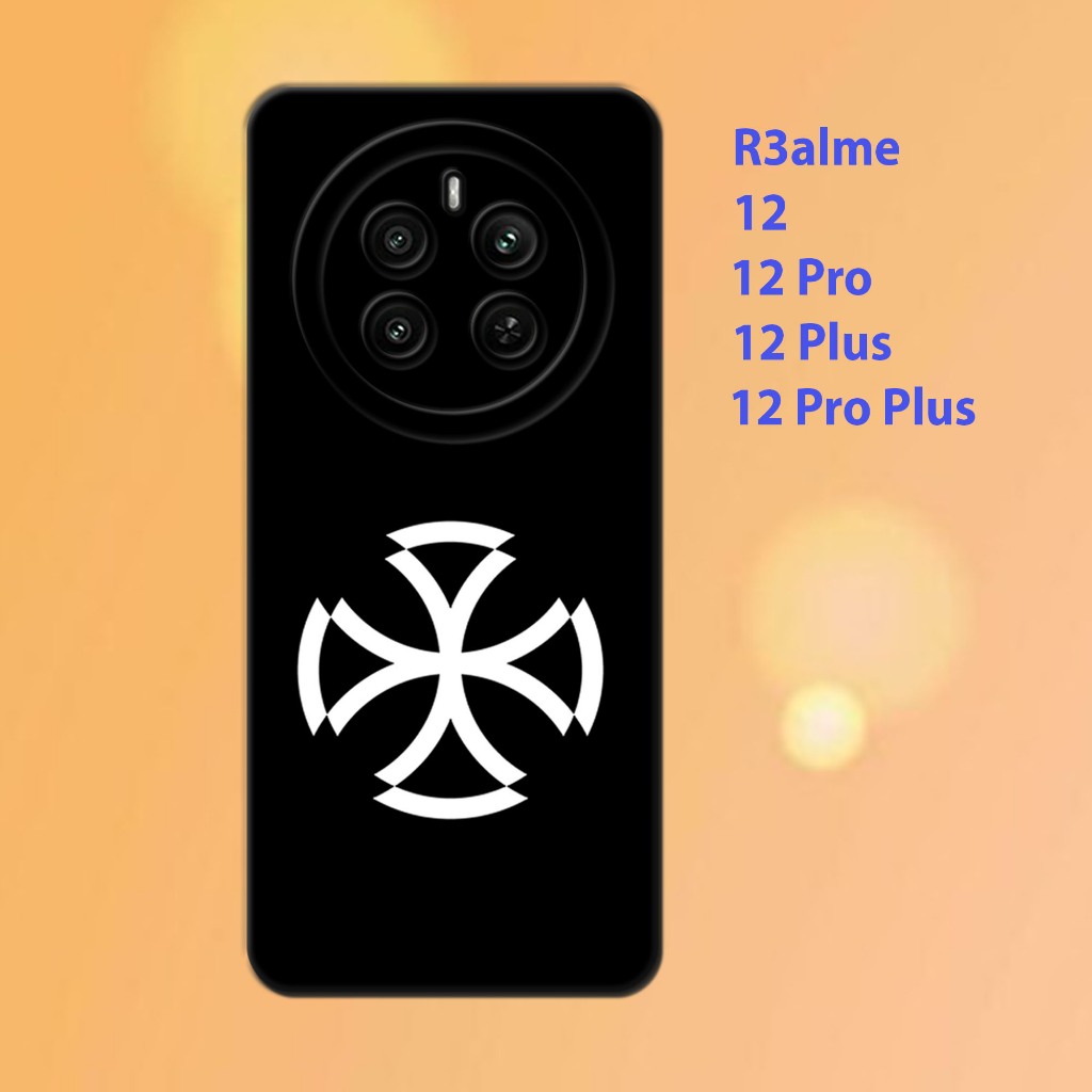 เคส realme 12, Realme 12 Pro, Realme 12 Plus, Realme 12 Pro Plus - ฐานซิลิโคน, สีดํายืดหยุ่น
