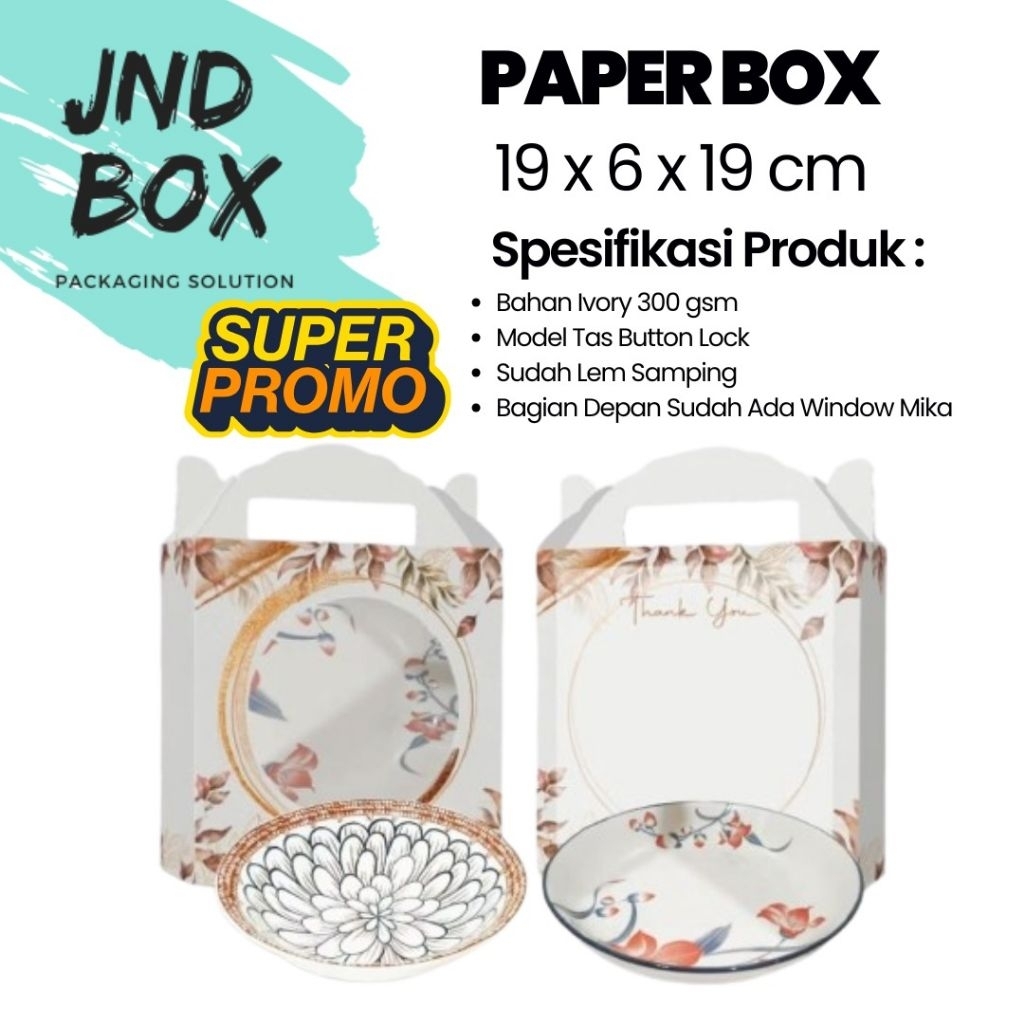 BL กล่องของชําร่วยโมเดลกระเป๋า จาน/ชาม ขนาด 19 x 6 x 19 ซม