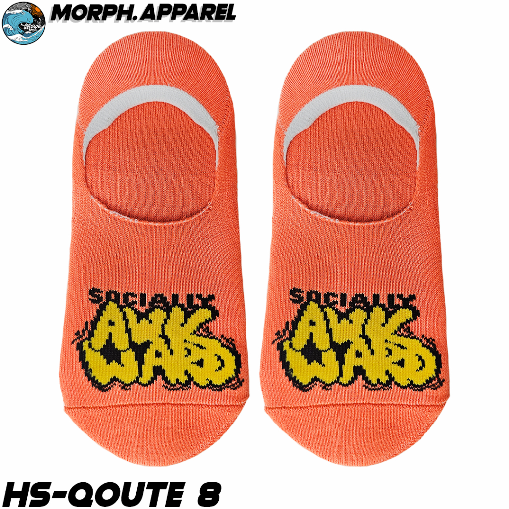 ถุงเท้าล่องหน - ถุงเท้าซ่อนคําอ้าง Socialy Awkward Motif - HS-QT8 - Morph.Apparel