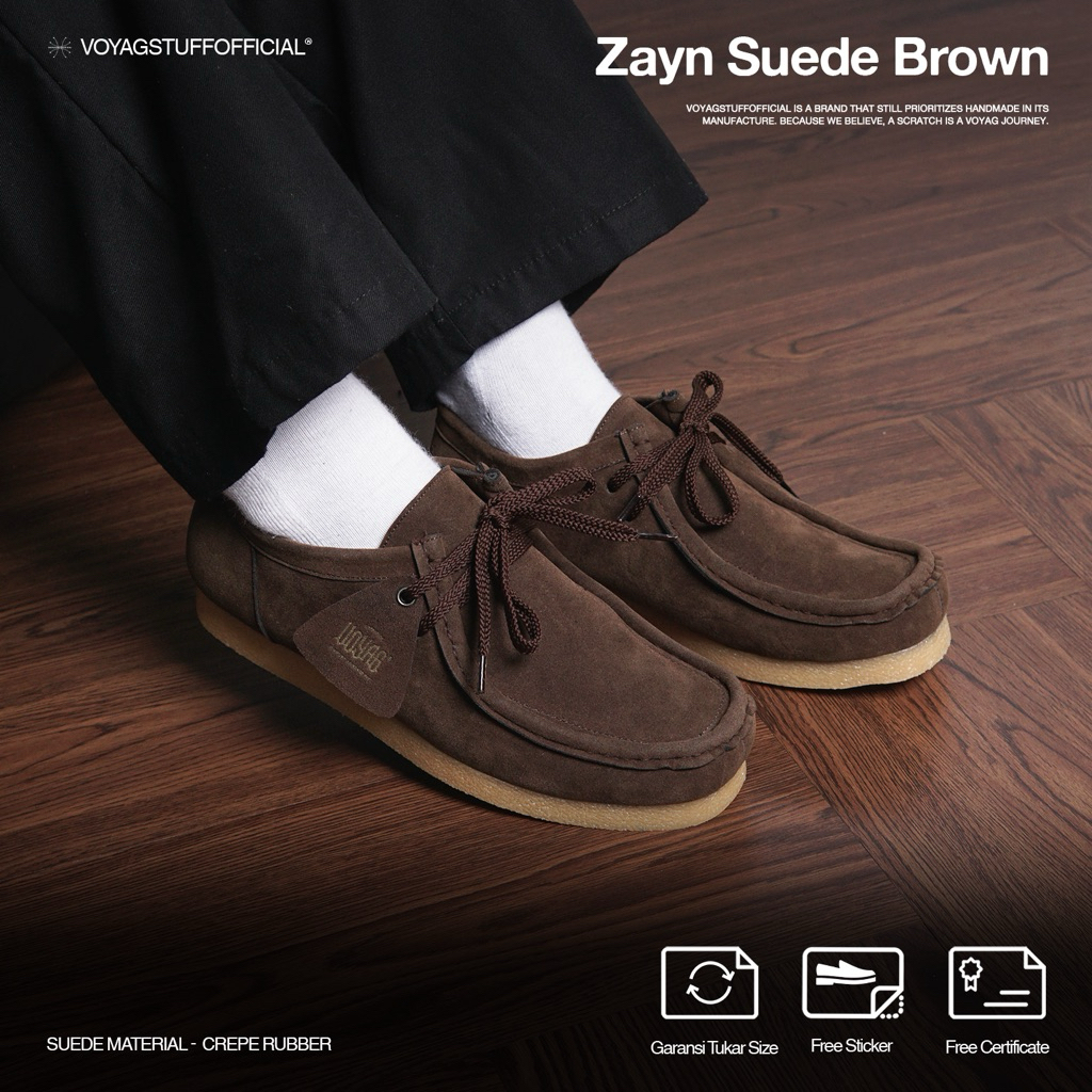 Voyagegstuffofficial - รองเท้าบูทผู้ชาย Zayn Suede Brown