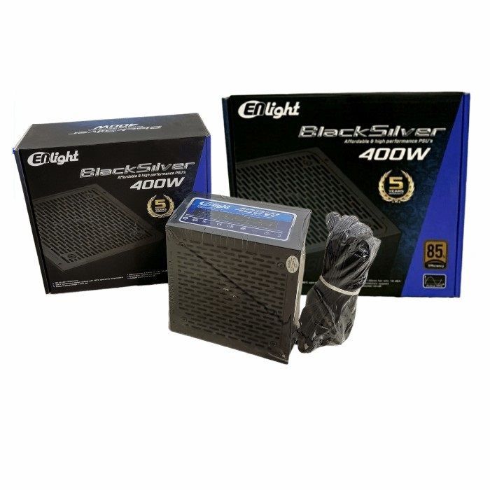 พาวเวอร์ซัพพลาย ENLIGHT 400W BLACK SILVER / PSU ENLIGHT 400W 85 PLUS EFCIENCY