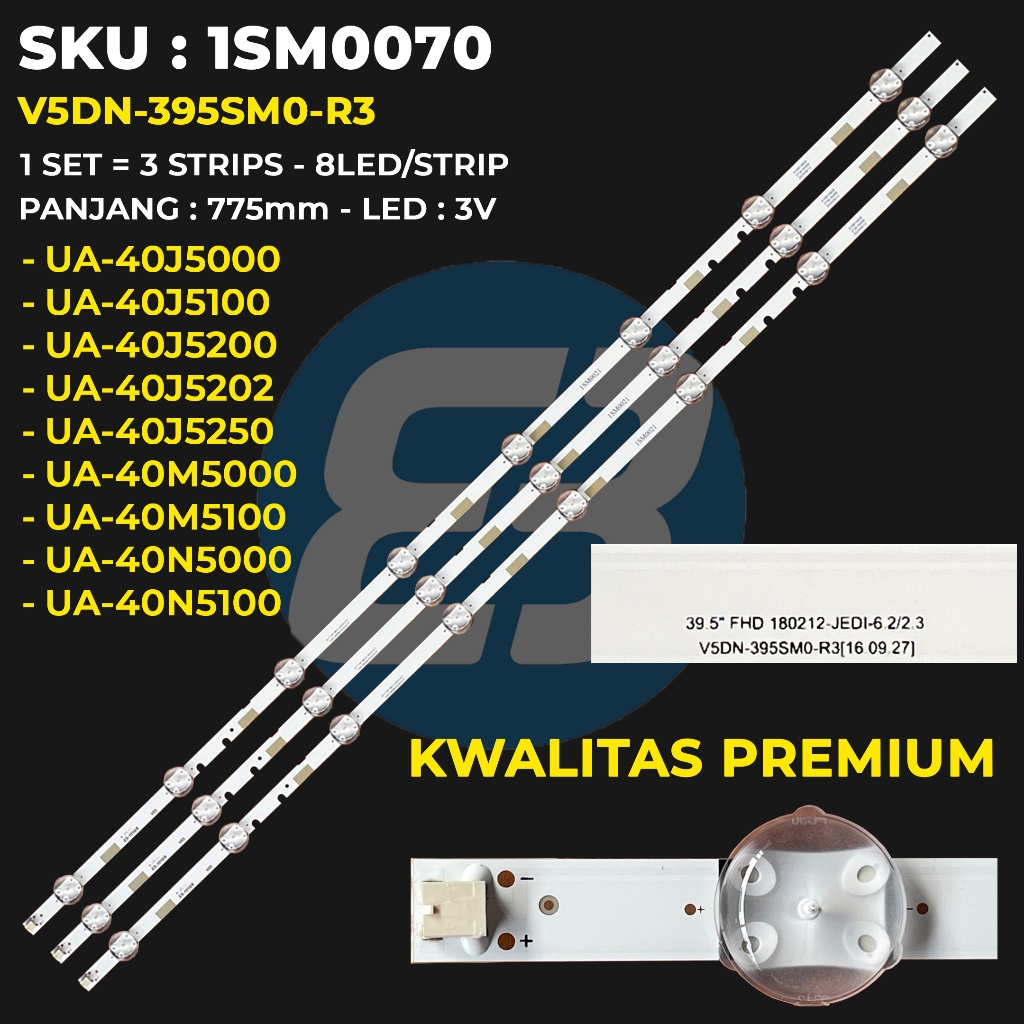 Samsung 40 นิ้ว TV Backlight UA40J5000 UA40J5100 UA40J5200 UA40J5202 UA40J5250 UA40N5000 UA40M5000 U