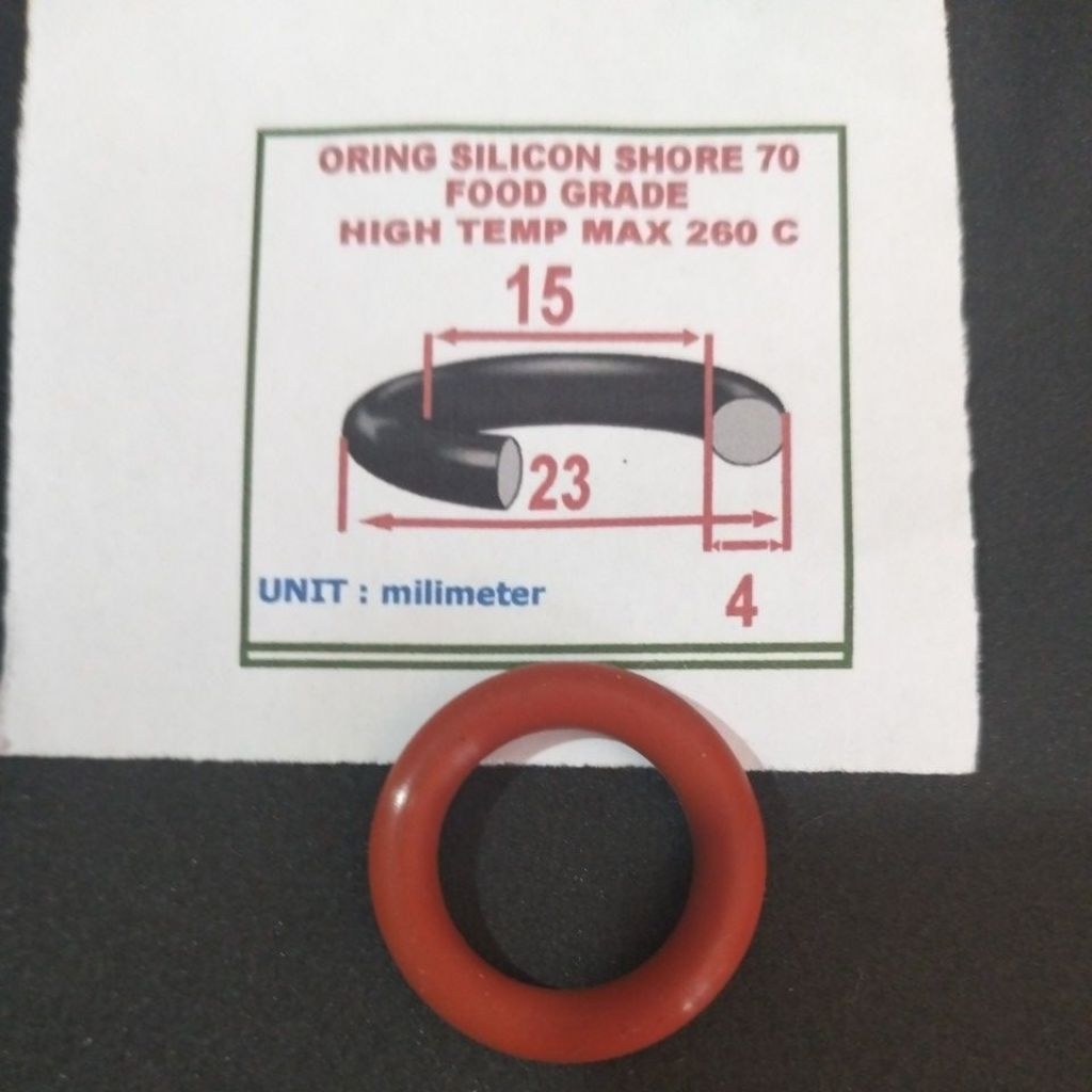 ซิลิโคน oring 4 x 15 x 23 mm hore 70 เกรดอาหาร
