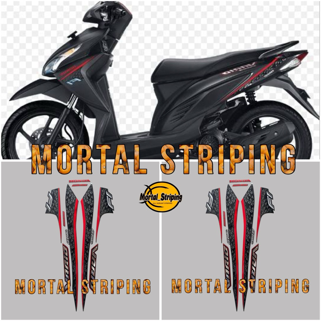HONDA VARIO 110 FI 2016 SE SPECIAL EDITION BLACK DOFF BODY STRIPING STICKER