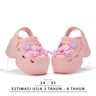 Qloud Walkerz - อุดตันแพลตฟอร์มสูงสําหรับเด็กผู้หญิง / รองเท้าแตะ Baim สําหรับเด็กสไตล์เกาหลี Super Soft 3-9 ปี Andrian kids Store