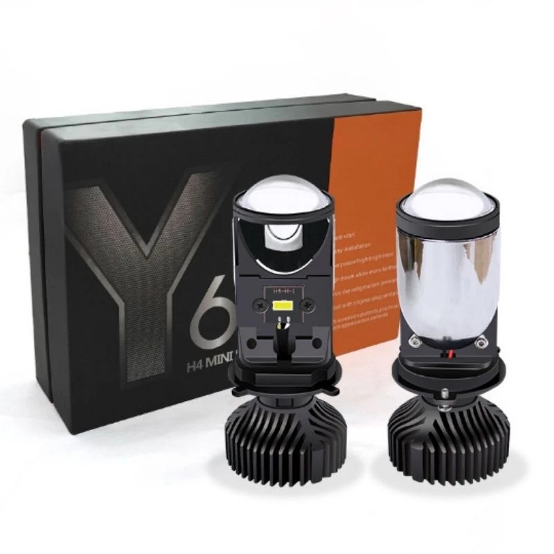 LED Mini Projector H4 Y6 / Mini Projector Lamp H4 1 Set Motorcycle Car