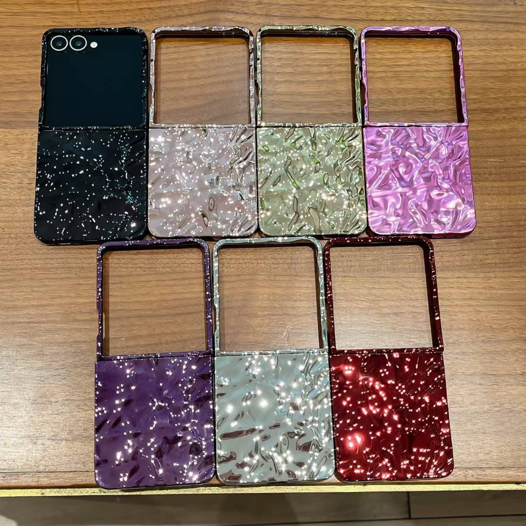 HP เคสใหม่ Samsung Zflip7 7FE Hardcase Glossy Metallic สีสันดูหรูหราล่าสุดน่ารักน่ารักปลอก TPU สําหร