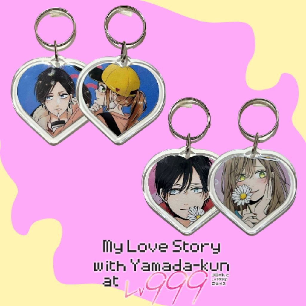 พวงกุญแจอนิเมะน่ารัก กันตุน และ!! || YAMADA KUN TO LV999 ANIME COUPLE KEYCHAIN NO KOI WO SURU ||