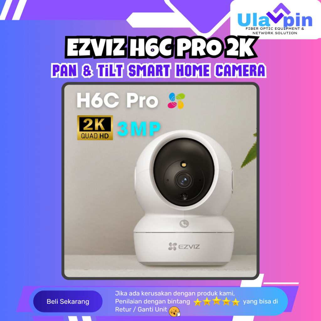 EZVIZ H6C Pro 2K 3MP Pan & Tilt กล้องบ้านอัจฉริยะ