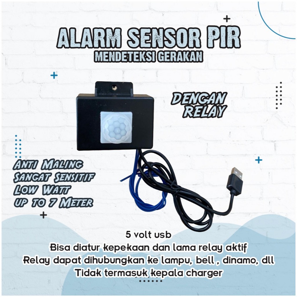 PIR Sensor Alarm ตรวจจับความเคลื่อนไหวที่ติดตั้ง RELAY,