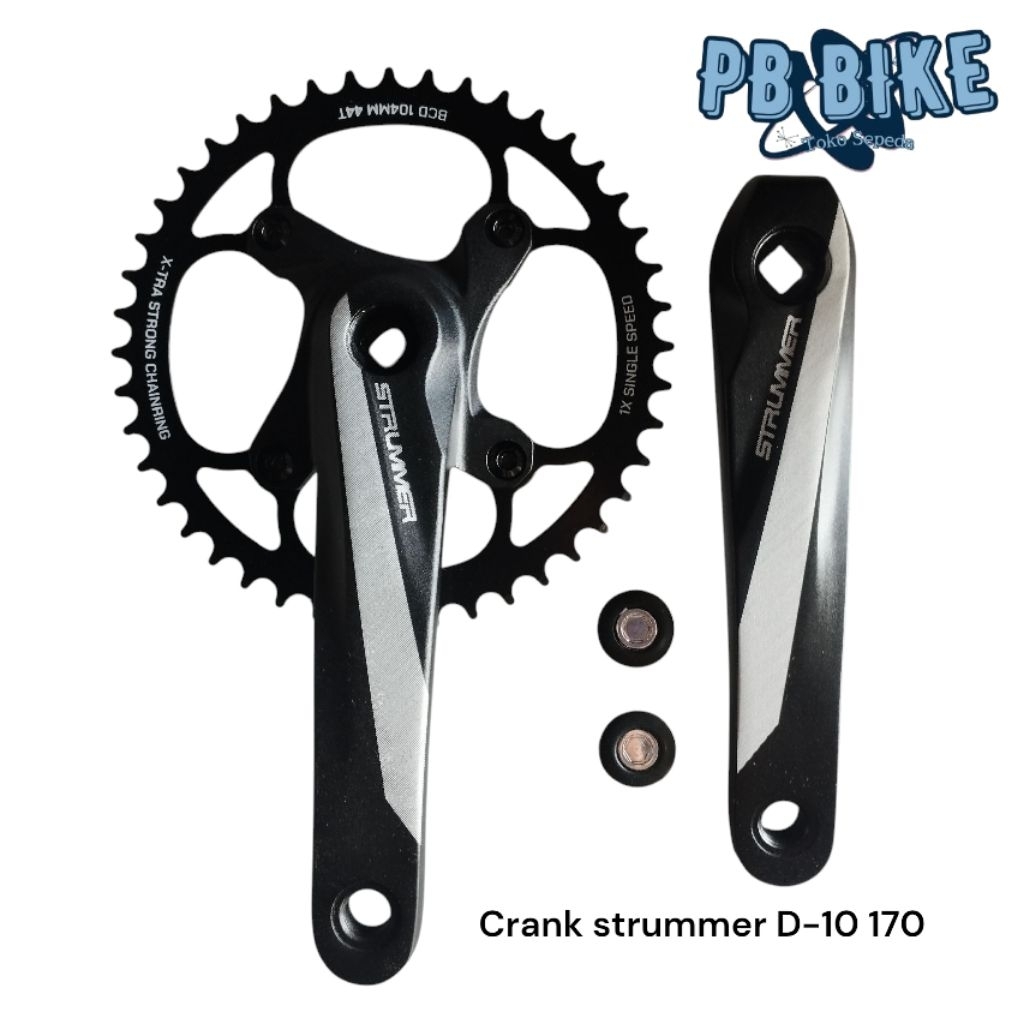 Strummer Crankset ความเร็วเดียว 34-40-44t D-10 170mm