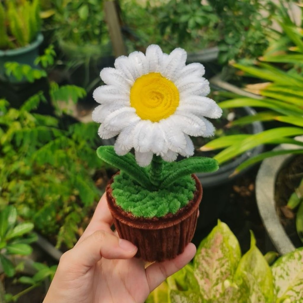 MINI FLOWER POT/MINI POT WIRE FEATHER/MINIMALIST WIRE FEATHER FLOWER/MINI FLOWER POT