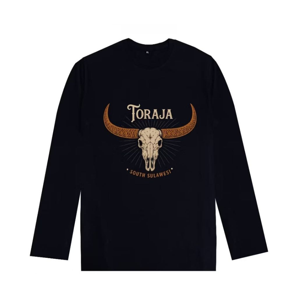 เสื้อยืด TORAJA TANA TANA, SOUTH SULAWESI CULTURE, HORN MOTIF