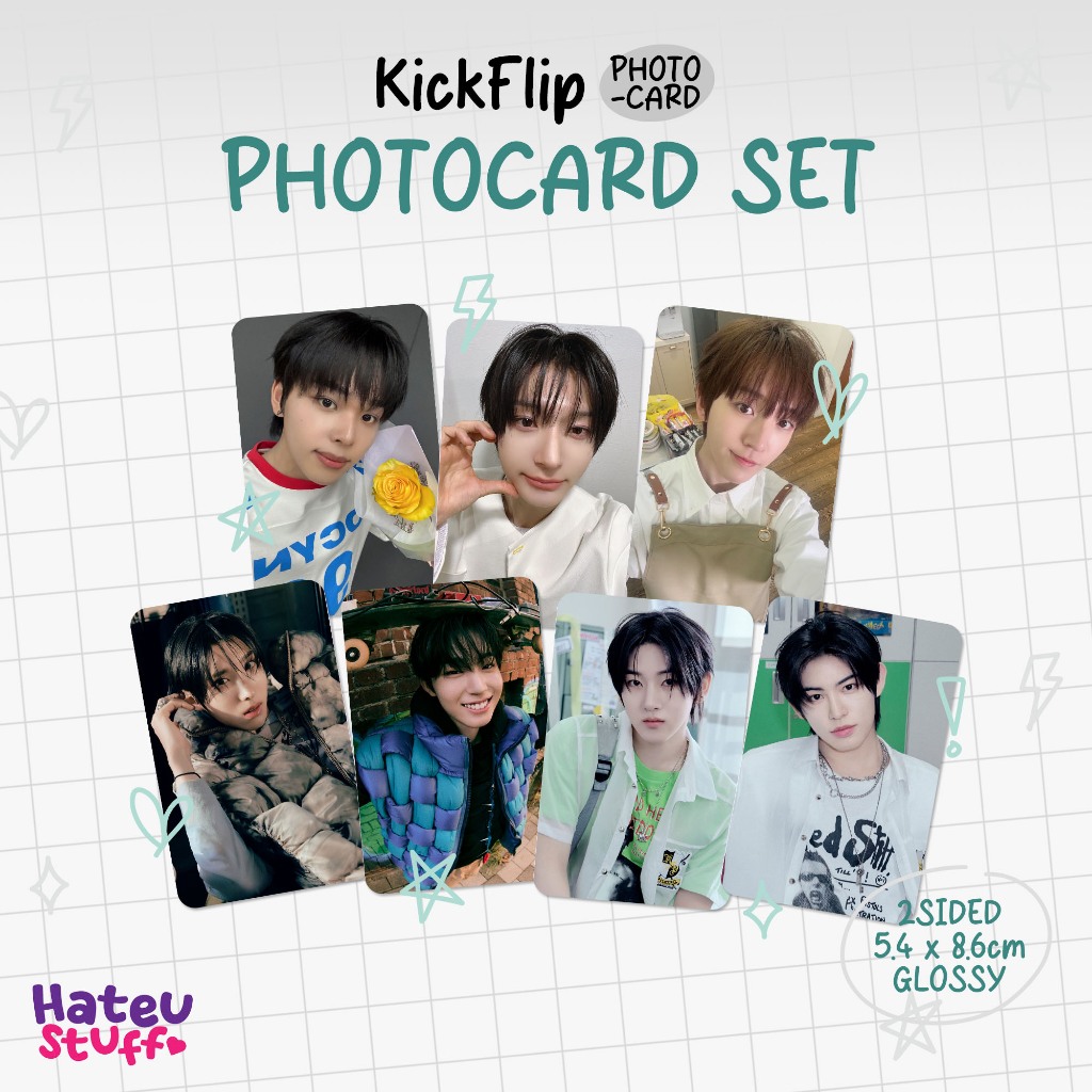 [2-7 ชิ้น] KickFlip Unofficial Photocard + Selca (My First Flip, Kick Out Flip Now!), Flip It Kick I