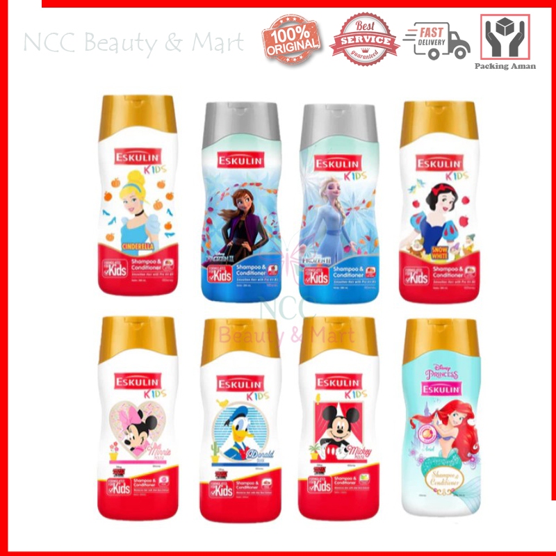 * NCC * Eskulin Shampoo Plus Conditioner for Kids Minie Donald Frozen Princes Net 200 ml.