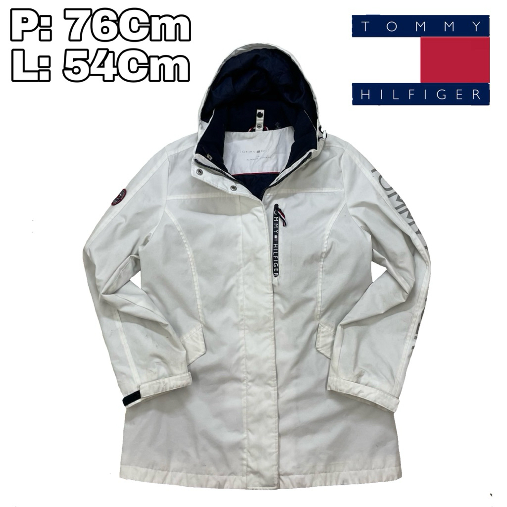 J16 สโนว์บอร์ด Parka แจ็คเก็ต T0MMY H1LFIGER สีขาวกลางแจ้งกันน้ําหนาฤดูหนาวเดินป่า Mountaineer
