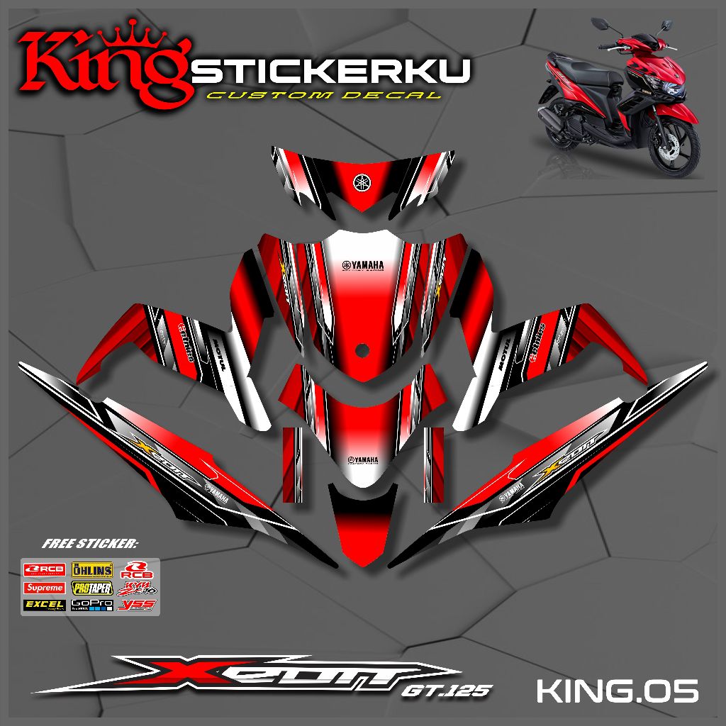 Xeon GT 125 Decal - Xeon GT 125 Sticker - Xeon GT 125 Full Body Decal - Xeon GT 125 Striping Variati