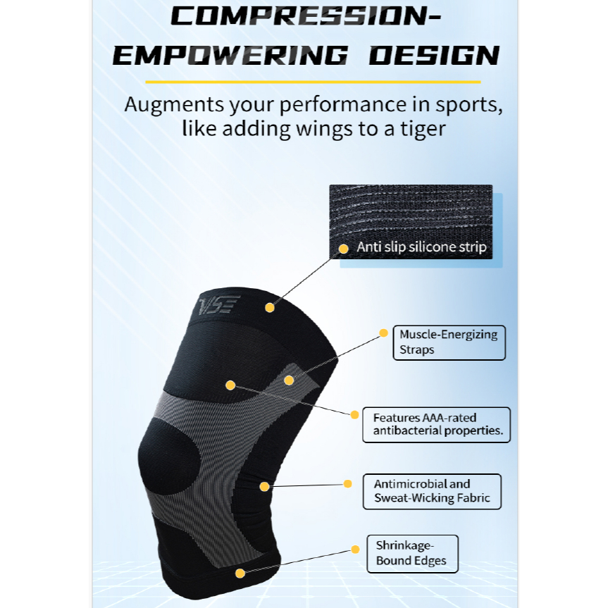 VS Venson Badminton Knee Support VH350 / อุปกรณ์ป้องกันเข่าแบดมินตัน VH 350 กลิ่นป้องกันแบคทีเรีย vs