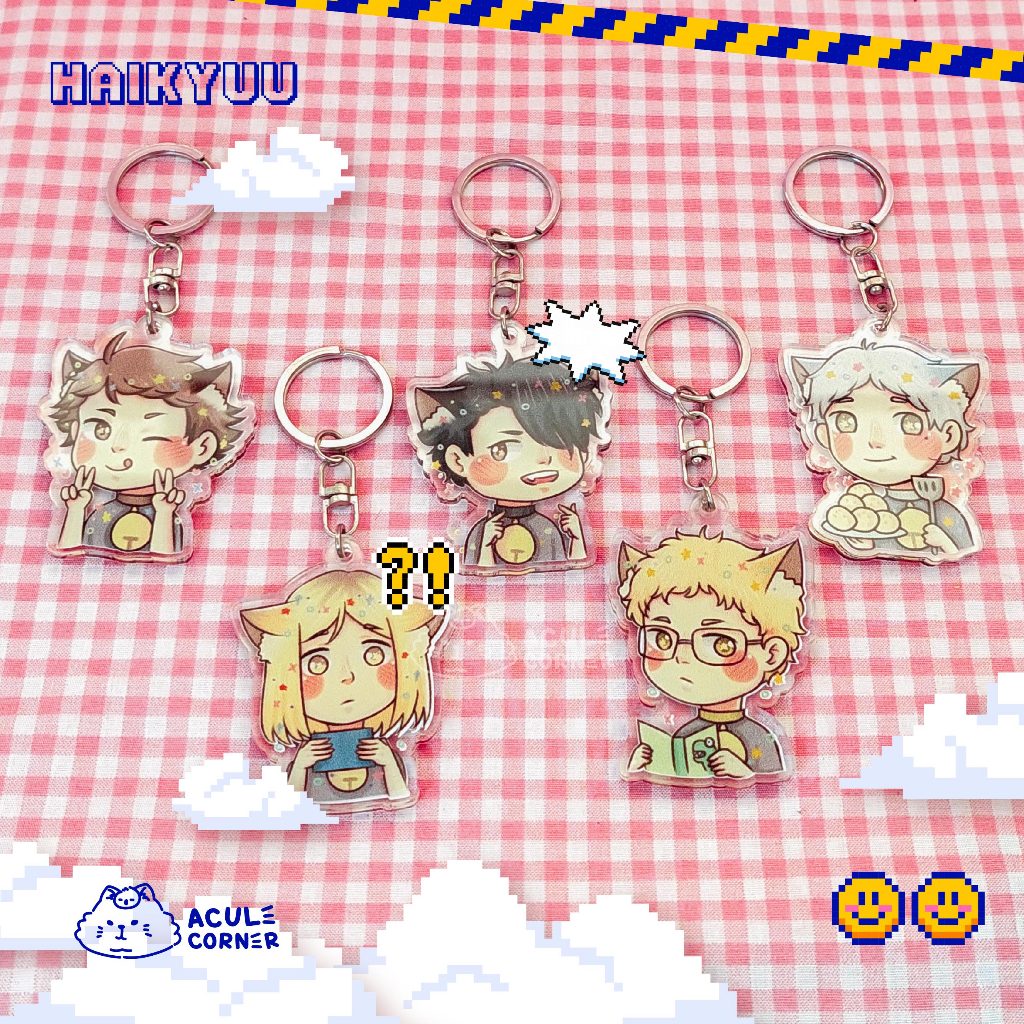 GANTUNGAN ACULE CORNER - พวงกุญแจขนาดเล็ก Haikyuu Oikawa Suga Kuroo Tsukishima Kenma อะนิเมะพวงกุญแจ