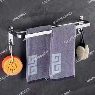 SUBRON STAINLESS STEEL TOWEL RACK // 2 BAR TOWEL RACK