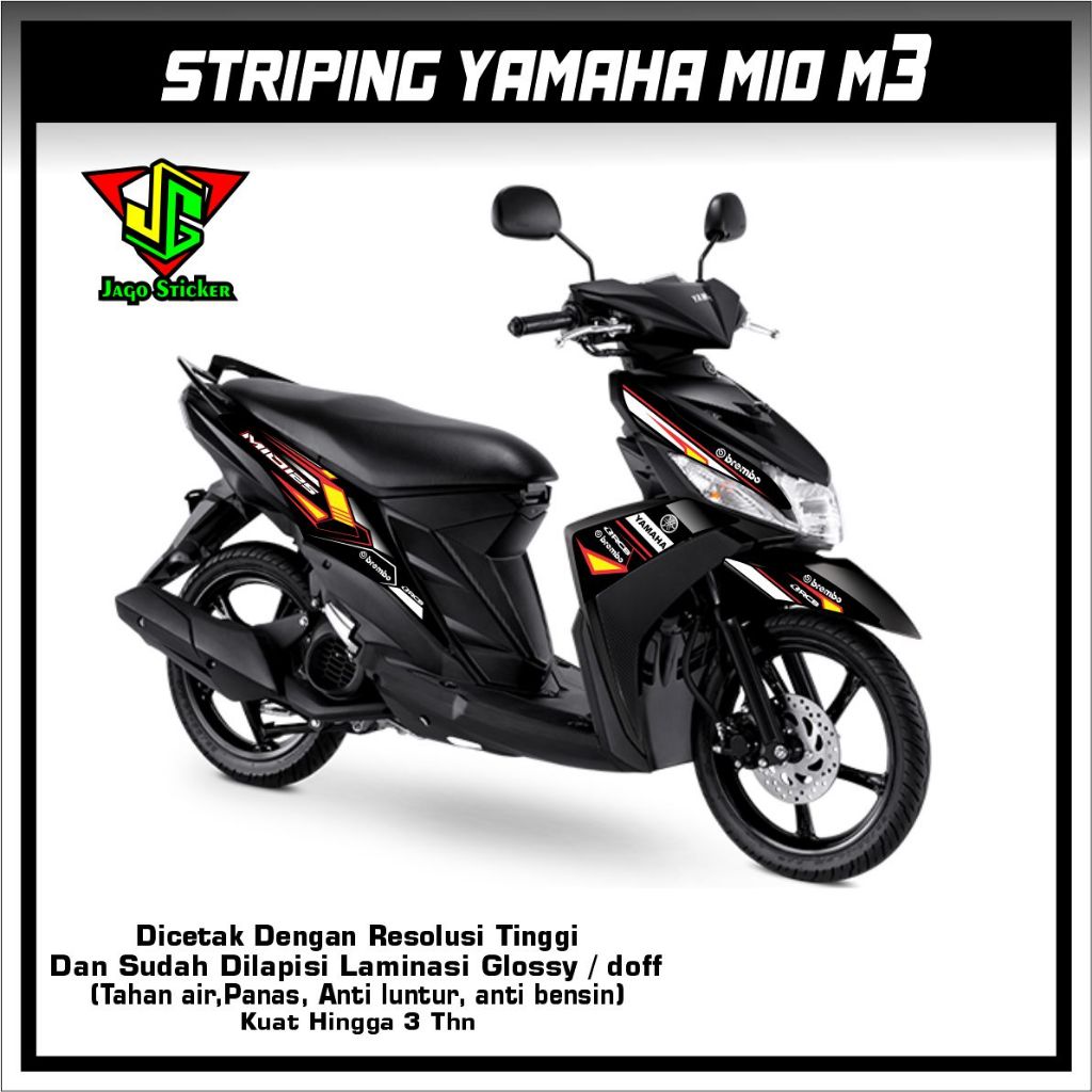 YAMAHA MIO M3 STRIPING STICKER NEW RACING GRAPHICS / NEW MIO M3 RACING STICKER / DECAL STOCK