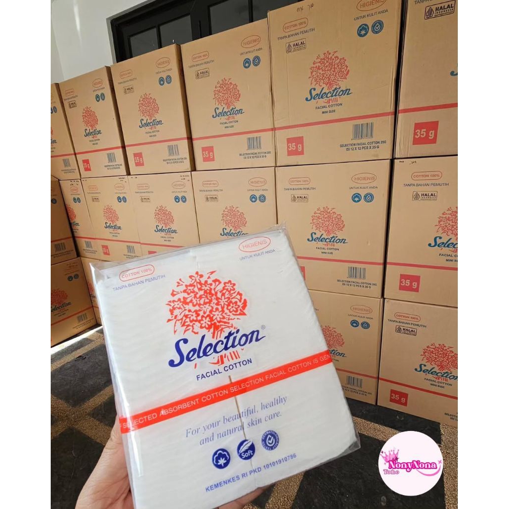 สําลีเช็ดหน้า 35gr beauty cotton 1 โหล 12 ชิ้น