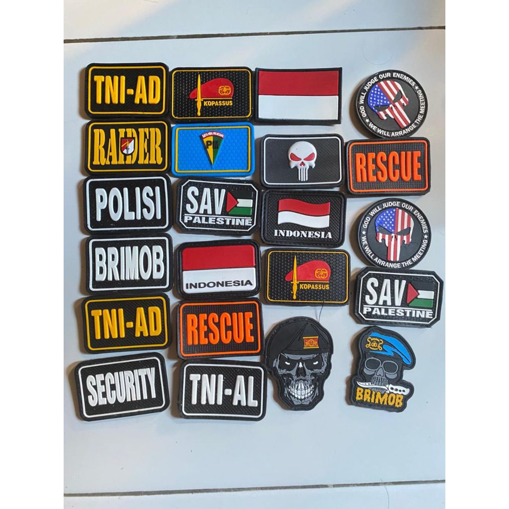 - TACTICAL LOGO RUBBER PATCH - PUNISHER - BAG AND HAT PATCH - TNI POLRI EMBLEM