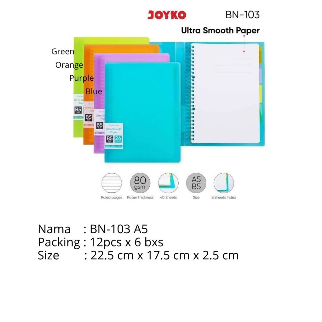 Joyko BN-103 A5 Binder Note / A5 Binder