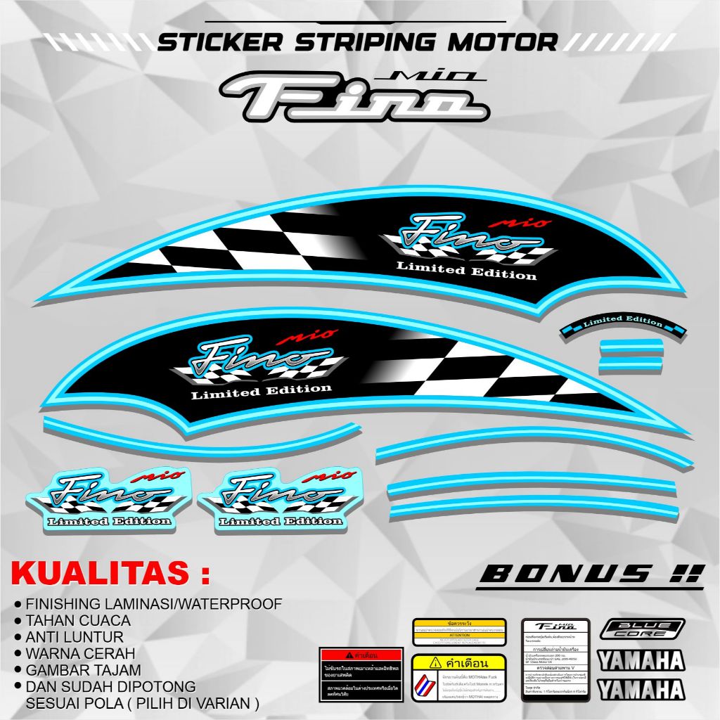 YAMAHA FINO 115 STRIPING RETRO VINTAGE VARIATIONS QUALITY สติ๊กเกอร์ติดร่างกายรถจักรยานยนต์