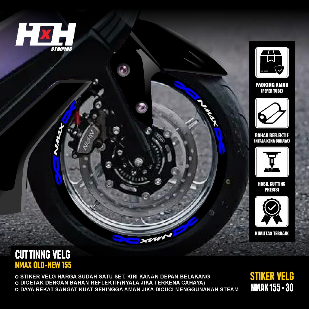สติ๊กเกอร์ตัด yamaha Nmax 155 turbo เชื่อมต่อ Rim Variation Strip สติกเกอร์ 30