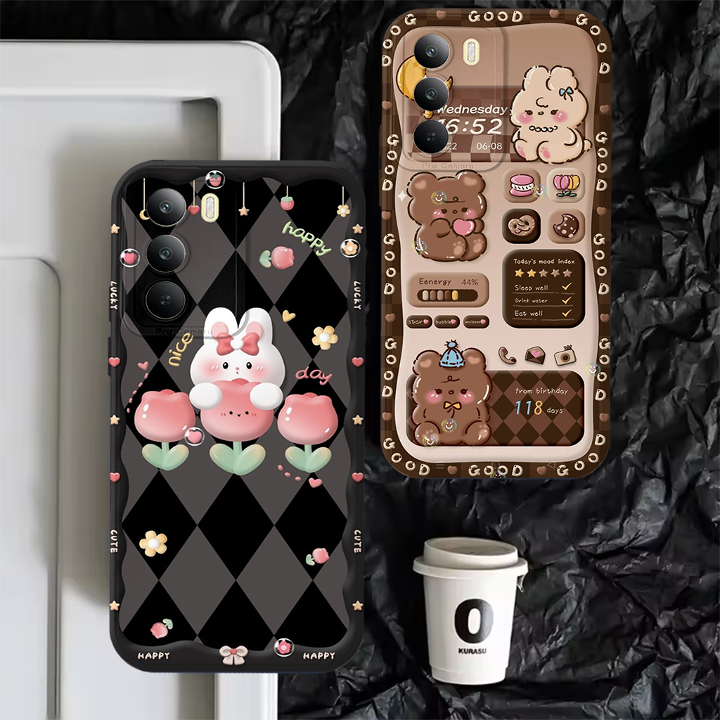 Realme C71 4G-C75-C75x-C53-C51-C51s-C63-C67-C61-C65-Note 50 60 - Softcase น่ารัก B3ar ซิลิโคนป้องกัน