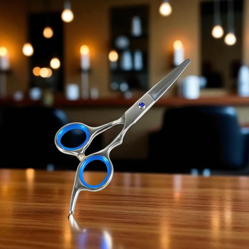 Saak Oil Quenching Stainless Steel Straight Hair Scissor 4Cr13 - YC6 - Silver Blue