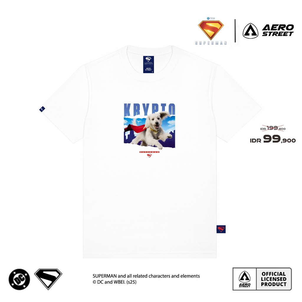 เสื้อยืด Aerostreet Krypto เสื้อยืดสีขาว ABAAA