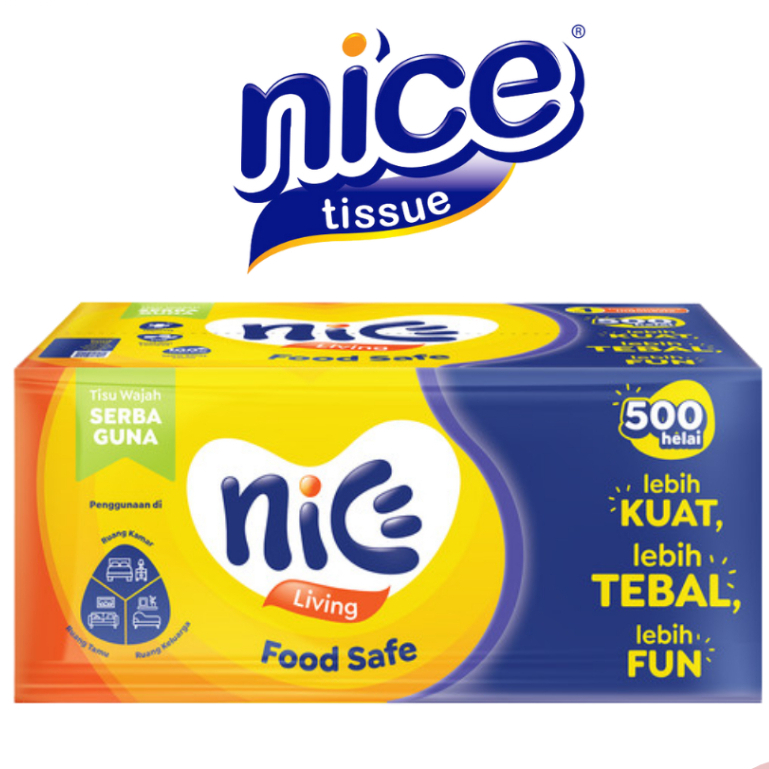 NICE กระดาษเช็ดหน้า บรรจุ 500 เส้น 2 ชั้น ดี ต้นฉบับ ทิชชู่ / ไนซ์ กระดาษเช็ดหน้า 500 แผ่น - กระดาษเ
