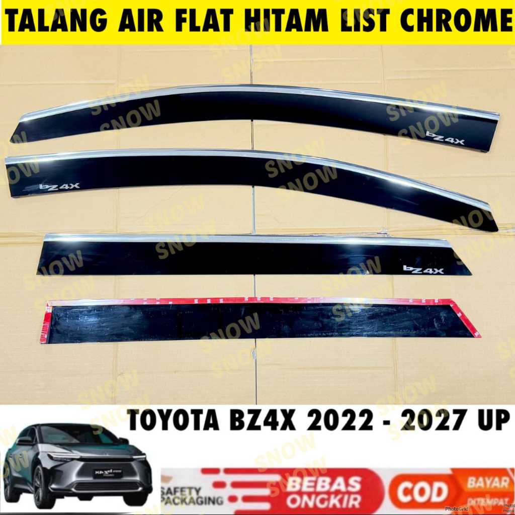 Toyota BZ4X 2022 2023 2025 2026 2027 up Side Visor Flat Black Chrome List