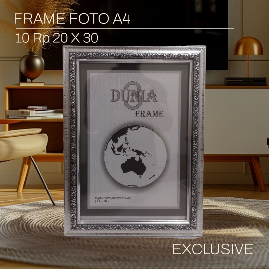 WORLD PHOTO FRAME 20X30 SILVER 10Rs FIGURA / FRAME / PICTURE / FRAME 10Rp A4 EXCLUSIVE