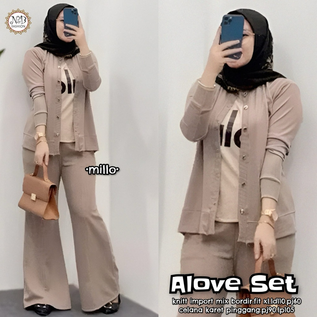 กางเกงผ้าถักระดับพรีเมียม Alove Set By ND