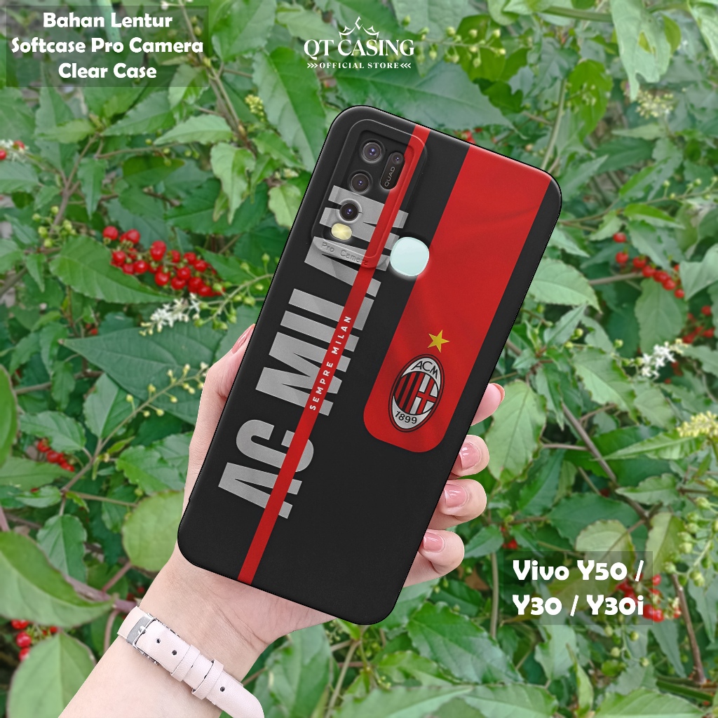 Softcase Pro Camera สําหรับ Vivo Y30 / Y50 / Y30i – Casing HP Motif Club Bola 3– Clear Case– Silicon