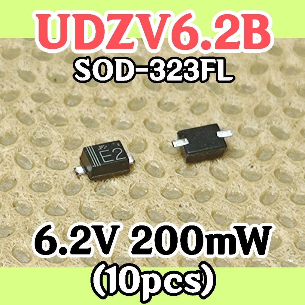 10pcs ไดโอด zener UDZV6.2B SMD 6.2v 200mW 6.2v SOD-323FL, Zener Diode mark E2