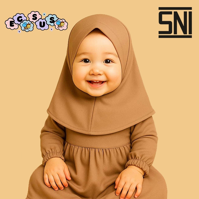 KATUN (EGSUS) ชุดเดรสฮิญาบ Shakira สําหรับเด็กทารก เด็กวัยหัดเดิน แฟชั่น มุสลิม เด็กผู้หญิง ผ้าฝ้ายธรรมดา 0-18 เดือน มอคค่า