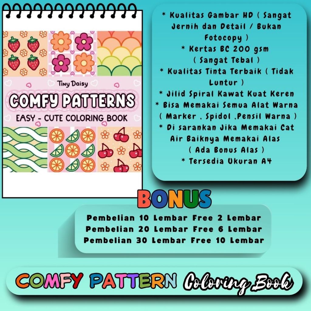 COMFY PATTERN สมุดระบายสี Nice Cool Theme สมุดระบายสี Clear HD คุณภาพ Premium Drawing Sketch Book กร