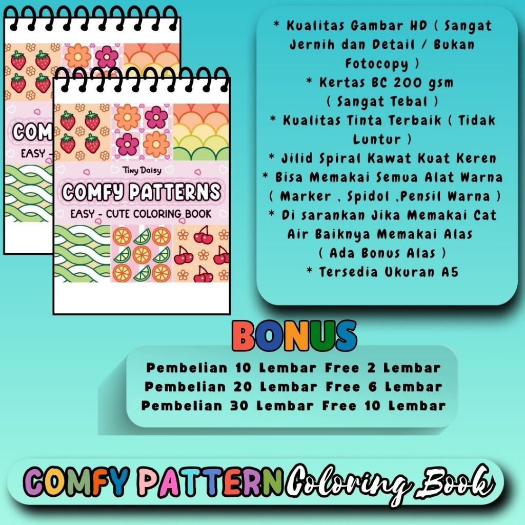 COMFY PATTERN สมุดระบายสี Cool Sketch สมุดระบายสี Premium Kertsa Clear HD Images หนา 200 แกรม
