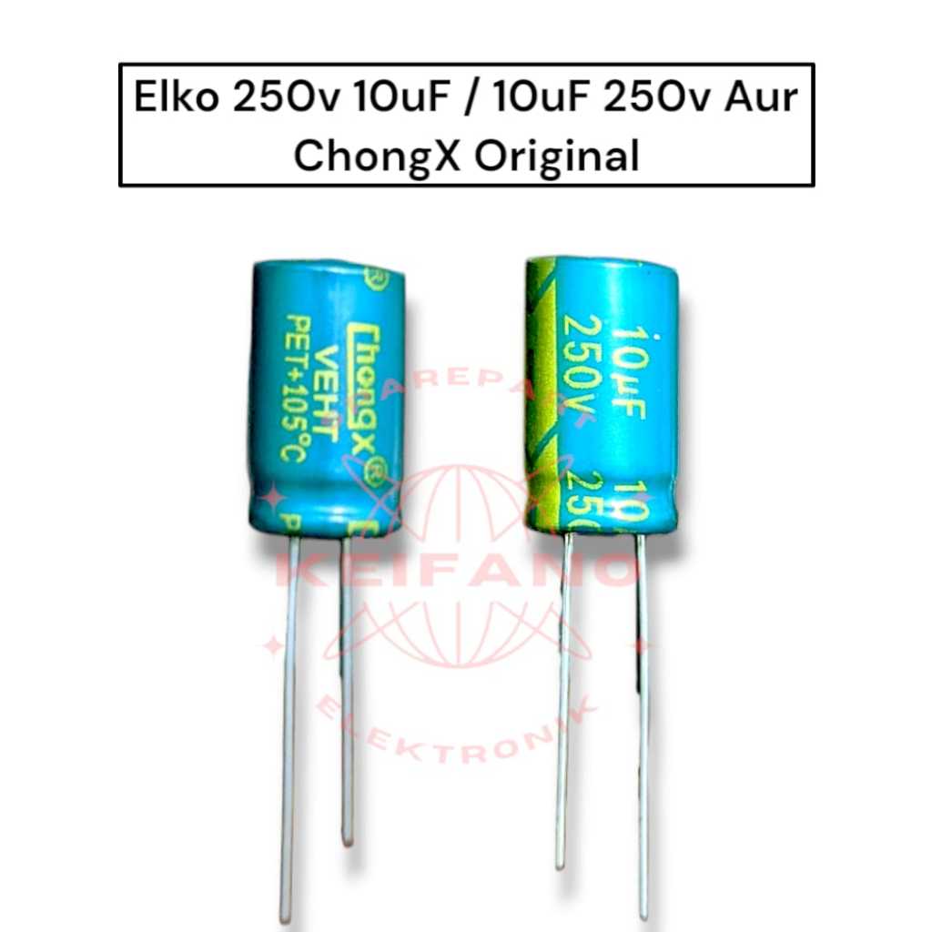 HIJAU Elko 250v 10uF / 10uF 250v สีเขียว Aur ChongX เดิม