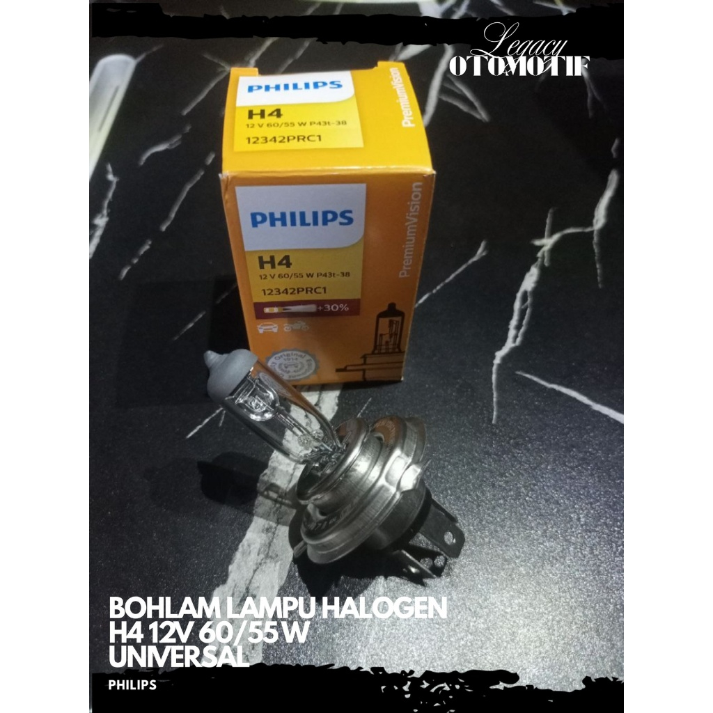 [Legacy] PHILIPS H4 HALOGEN LAMP BULB 12V 60/55W P43T-38 ORIGINAL