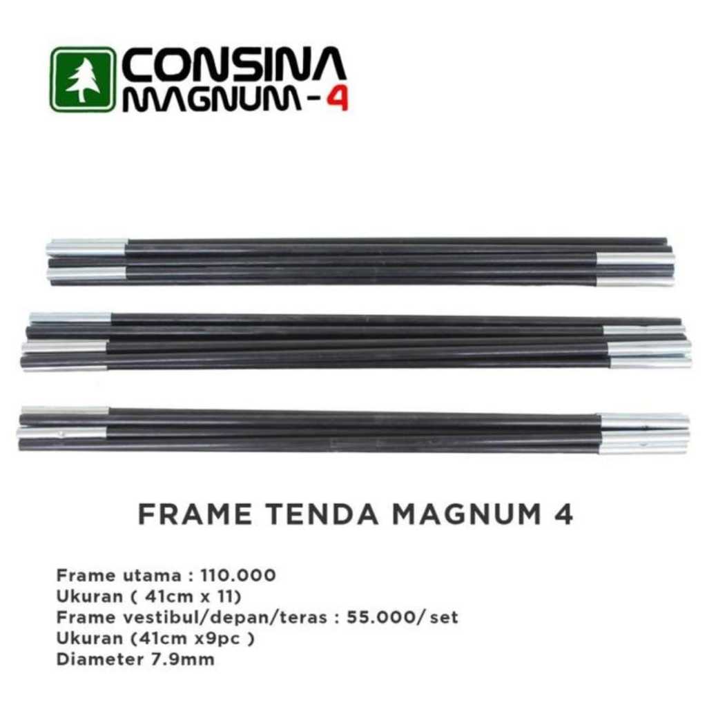 TENDA Consina magnum 4 โครงเต็นท์ไฟเบอร์สีดํา