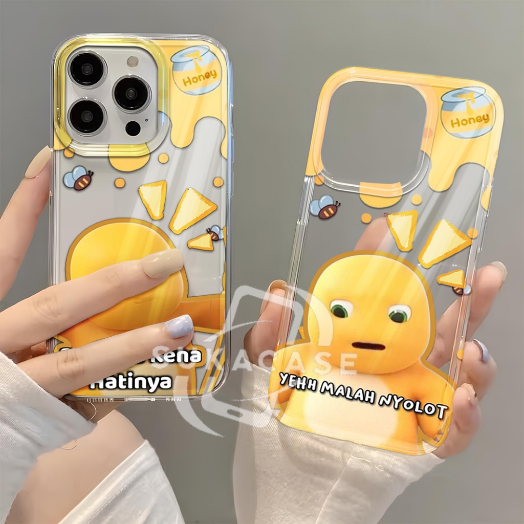 GLOSSY เคสใสสําหรับ Zenfone Max pro m1 / Max pro m2 - Nailong din สีเหลือง - SC18 - OTHER TYPES CHAT