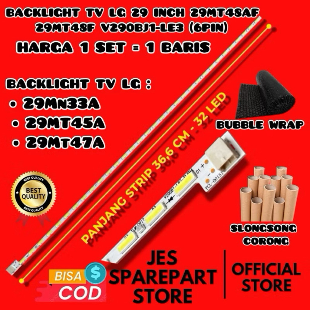 LG 29 นิ้ว TV BACKLIGHT 29MN33A 29MT45A 29MT47A V290B1-LE2-TLEM4