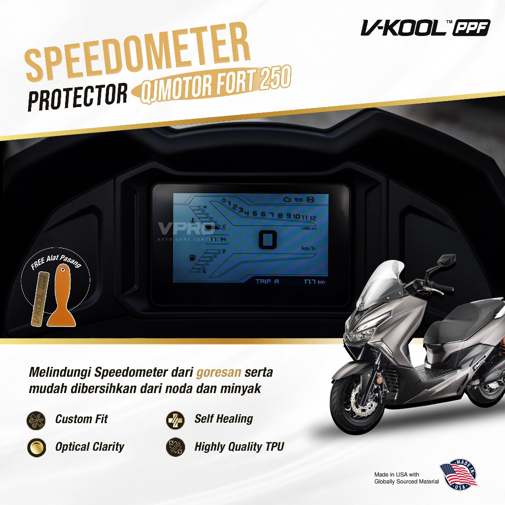 VKOOL PPF มอเตอร์วัดความเร็ว QJ MOTOR FORT 250 / มอเตอร์กันรอย