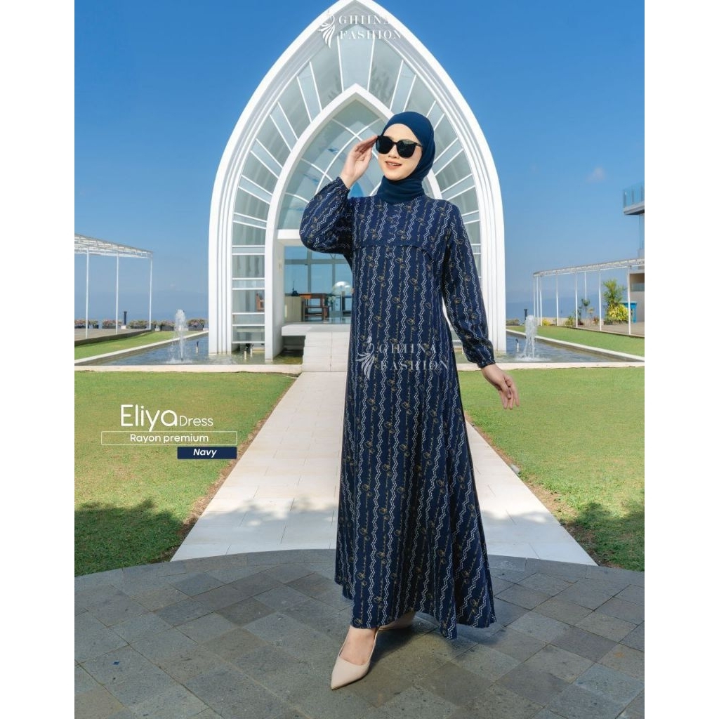 ชุดเดรส Eliya by ghiina แฟชั่นเรยอน พรีเมี่ยม สบายที่สุด